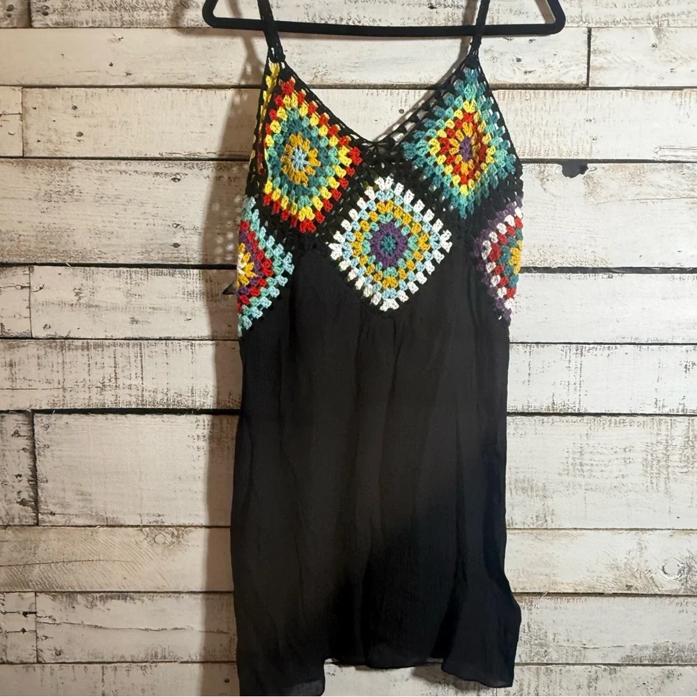 Small Cupshe Glenda Slip Crochet Mid Length Cover-up Dress Boho Beach Vacation - Picture 3 of 8